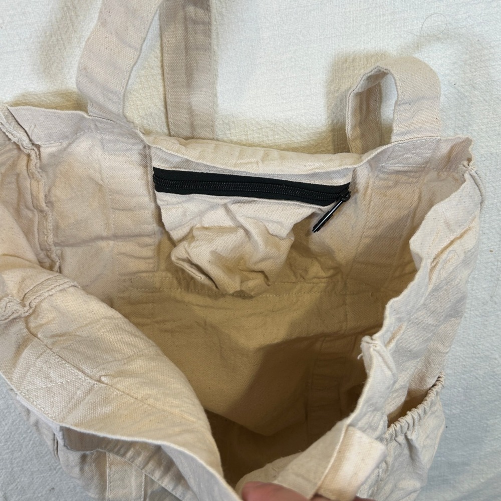 Apple Corporate Employee Canvas Tote Bag Cream Embroidered Logo Tech Swag - Picture 4 of 7